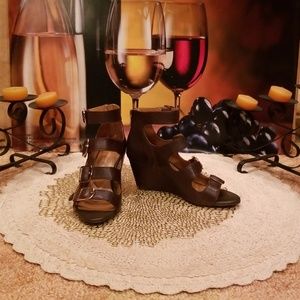 BCBGENERTION Strappy Brown Booties